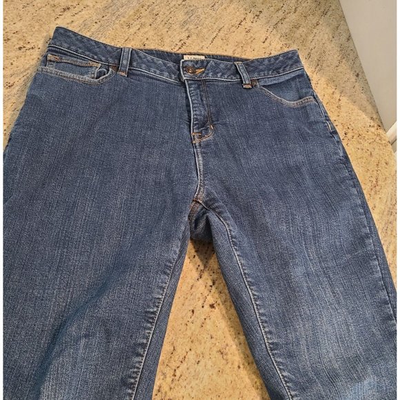 LL Bean Womens Flannel Lined Jeans Size 12 Reg Classic Fit 2 pair Lot - Picture 12 of 16